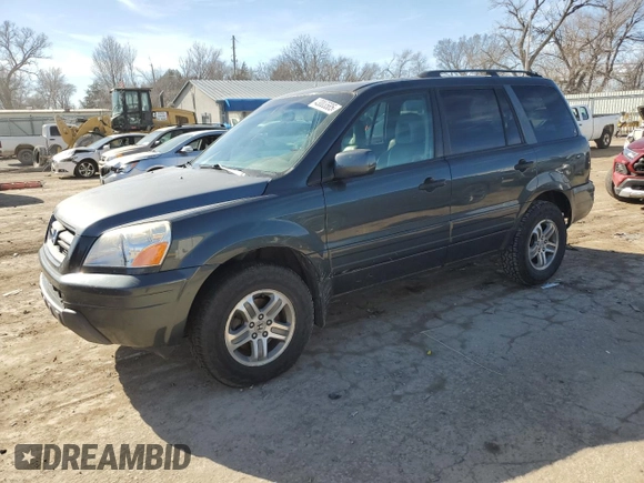 2004 Honda Pilot EX with VIN 2HKYF18534H587990, listed as a Copart auction lot 43003585 with 283,562 mi miles and Salvage Title. Bid and sale history available at DreamBid. Image 1.