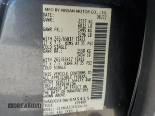 2022 Nissan Frontier S with VIN 1N6ED1EK3NN695415, listed as a Copart auction lot 58639924 with 39,005 mi miles and Salvage Title. Bid and sale history available at carsss.com. Image 12.