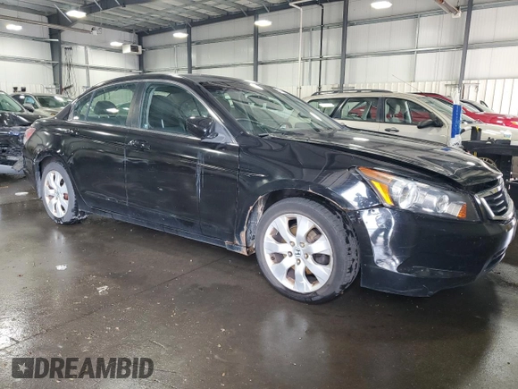 2010 Honda Accord EX with VIN 1HGCP2F75AA072186, listed as a Copart auction lot 59707095 with 165,835 mi miles and Salvage title. Bid and sale history available at DreamBid. Image 4.