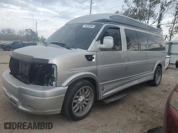 2020 GMC Savana Cargo Van with VIN 1GTW7BFG2L1262154, listed as a Copart auction lot 75292064 with 0 mi miles and Non Repairable. Bid and sale history available at carsss.com. Image 1.