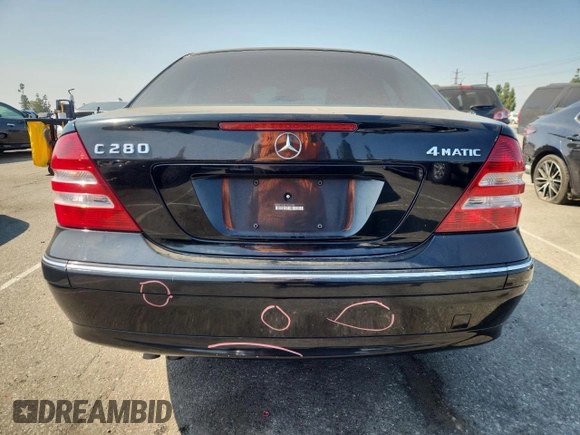 2007 Mercedes-Benz C 280 Luxury with VIN WDBRF92H07F935098, listed as a Copart auction lot 64746865 with 130,065 mi miles and Salvage title. Bid and sale history available at DreamBid. Image 6.