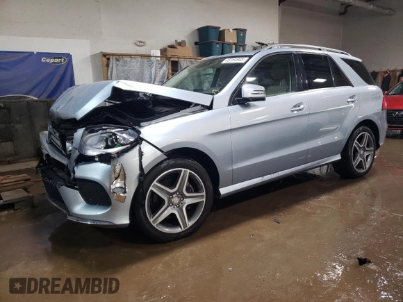 2016 Mercedes-Benz GLE 400 with VIN 4JGDA5GB1GA635070, listed as a Copart auction lot 48164945 with 47,045 mi miles and Salvage title. Bid and sale history available at DreamBid. Image 1.