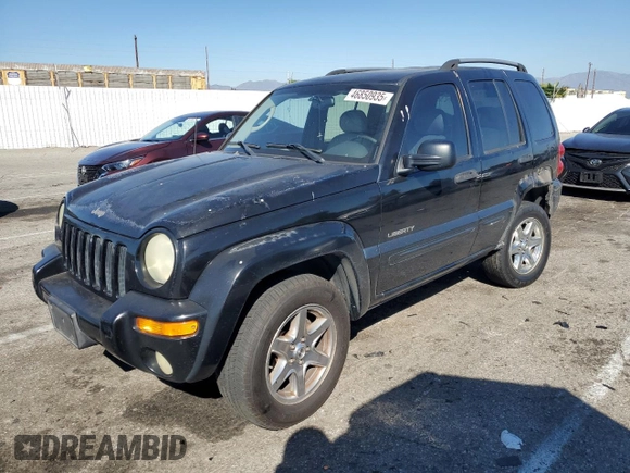 2004 Jeep Liberty Limited with VIN 1J4GK58K14W113447, listed as a Copart auction lot 46850935 with 214,554 mi miles and Salvage title. Bid and sale history available at DreamBid. Image 1.