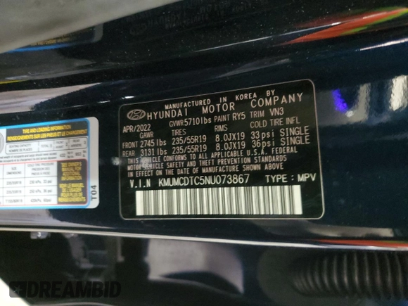 2022 Genesis GV70 Sport with VIN KMUMCDTC5NU073867, listed as a Copart auction lot 88230705 with 28,395 mi miles and Salvage title. Bid and sale history available at DreamBid. Image 13.
