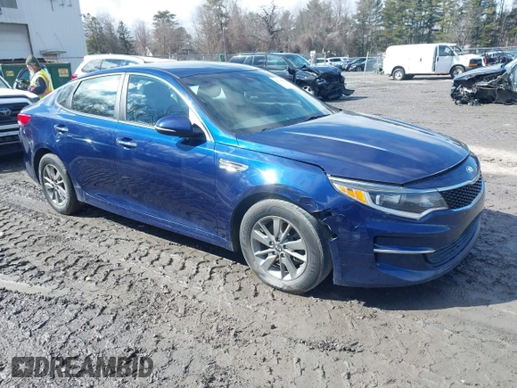 2016 Kia Optima LX Turbo with VIN 5XXGT4L13GG075267, listed as a IAAI auction lot 41750500 with 86,917 mi miles. Bid and sale history available at carsss.com. Image 1.