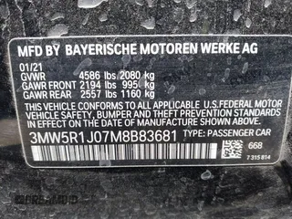 2021 BMW 3 Series 330i with VIN 3MW5R1J07M8B83681, listed as a IAAI auction lot 42238824 with 57,250 mi miles and . Bid and sale history available at DreamBid. Image 9.