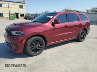 2021 Dodge Durango R/T with VIN 1C4SDHCT5MC626875, listed as a Copart auction lot 75697474 with 46,264 mi miles and Salvage Title. Bid and sale history available at DreamBid. Image 1.