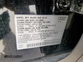 2020 Audi Q7 Premium z VIN WA1AJAF7XLD009159, wystawiony jako Copart lot #56750535 z przebiegiem 40 573 mil mil oraz Szkoda całkowita • Salvage title. Historia ofert i sprzedaży dostępna na DreamBid. Obrazek 14.