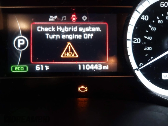 2018 Kia Niro LX with VIN KNDCB3LC4J5204528, listed as a IAAI auction lot 41559060 with 110,443 mi miles. Bid and sale history available at carsss.com. Image 7.