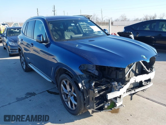 2023 BMW X3 sDrive30i with VIN 5UX43DP05P9P62525, listed as a IAAI auction lot 41377611 with 31,500 mi miles and . Bid and sale history available at DreamBid. Image 1.