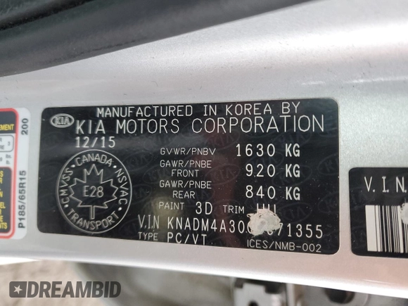 2016 Kia Rio LX with VIN KNADM4A30G6671355, listed as a Copart auction lot 48075515 with 98,168 mi miles and Salvage Title. Bid and sale history available at carsss.com. Image 12.
