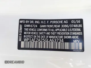 2016 Porsche Cayenne S E-Hybrid with VIN WP1AE2A25GLA63734, listed as a IAAI auction lot 42549379 with 155,065 mi miles and . Bid and sale history available at DreamBid. Image 9.