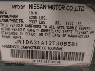2002 Nissan Maxima GLE z VIN JN1DA31A12T308581, wystawiony jako IAAI lot #41742949 z przebiegiem 116 892 mil mil oraz . Historia ofert i sprzedaży dostępna na DreamBid. Obrazek 9.