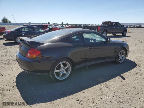 2004 Hyundai Tiburon GT with VIN KMHHN65F94U113699, listed as a Copart auction lot 53858355 with 221,999 mi miles and Salvage Title. Bid and sale history available at carsss.com. Image 3.