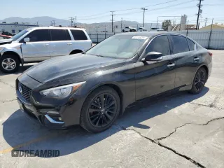 2020 Infiniti Q50 Luxe z VIN JN1EV7APXLM208852, wystawiony jako Copart lot #57116255 z przebiegiem 75 114 mil mil oraz Szkoda całkowita • Salvage title. Historia ofert i sprzedaży dostępna na DreamBid. Obrazek 1.