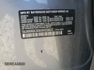 2014 BMW X5 xDrive35i z VIN 5UXKR0C50E0H23037, wystawiony jako Copart lot #56145725 z przebiegiem 82 955 mil mil oraz Szkody całkowita. Historia ofert i sprzedaży dostępna na DreamBid. Obrazek 13.