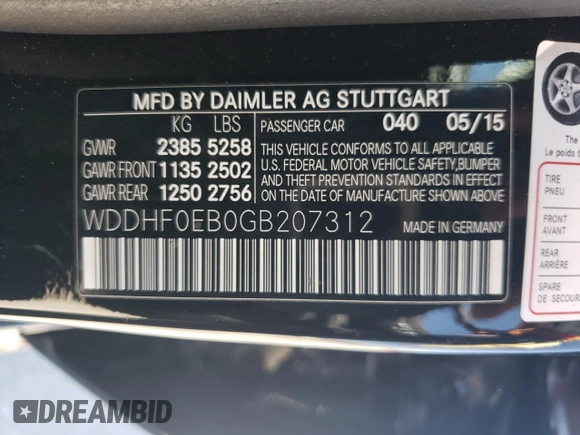 2016 Mercedes-Benz E-Class E 250 BlueTEC Luxury with VIN WDDHF0EB0GB207312, listed as a Copart auction lot 65054324 with 83,186 mi miles and Salvage Title. Bid and sale history available at carsss.com. Image 12.