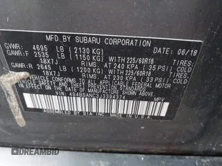 2018 Subaru Outback Limited with VIN 4S4BSANC3J3394374, listed as a IAAI auction lot 42361704 with 119,586 mi miles and . Bid and sale history available at DreamBid. Image 9.