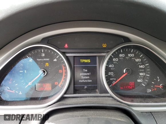 2010 Audi Q7 Premium Plus with VIN WA1LMAFE2AD000743, listed as a Copart auction lot 56893185 with 117,527 mi miles and Clean title. Bid and sale history available at DreamBid. Image 9.