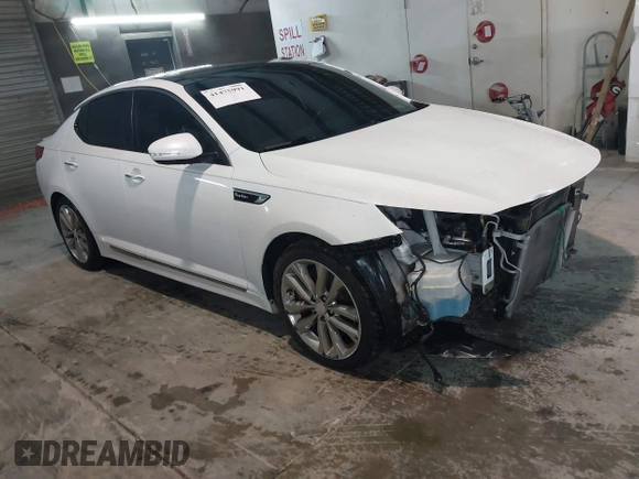 2015 Kia Optima SXL Turbo with VIN 5XXGR4A63FG408045, listed as a IAAI auction lot 41475991 with 133,263 mi miles and . Bid and sale history available at DreamBid. Image 1.