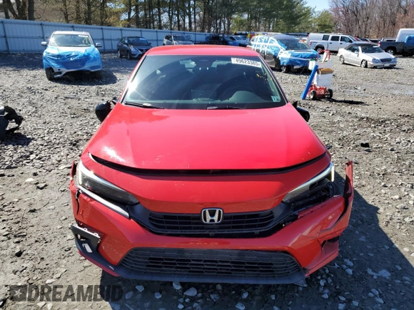 2022 Honda Civic Sedan Sport with VIN 2HGFE2F5XNH503517, listed as a Copart auction lot 49623385 with 66,450 mi miles and Salvage Title. Bid and sale history available at carsss.com. Image 5.