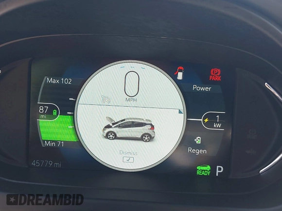 2019 Chevrolet Bolt EV Premier with VIN 1G1FZ6S09K4137605, listed as a IAAI auction lot 42258493 with 45,779 mi miles and . Bid and sale history available at DreamBid. Image 7.