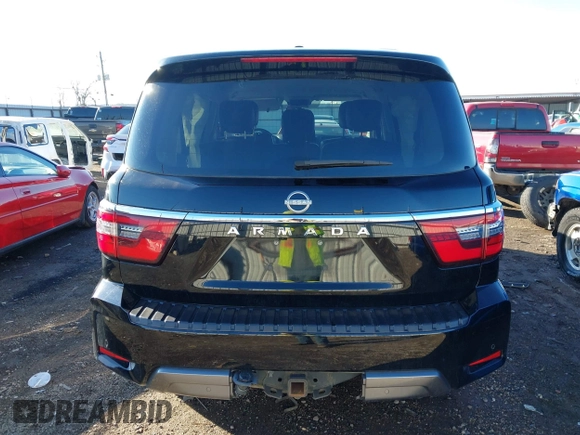 2021 Nissan Armada SV with VIN JN8AY2ACXM9145828, listed as a IAAI auction lot 41336646 with 108,603 mi miles. Bid and sale history available at carsss.com. Image 16.