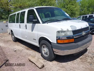 2003 Chevrolet Express Passenger with VIN 1GAHG39U331116872, listed as a IAAI auction lot 42273134 with 70,473 mi miles and . Bid and sale history available at DreamBid. Image 1.