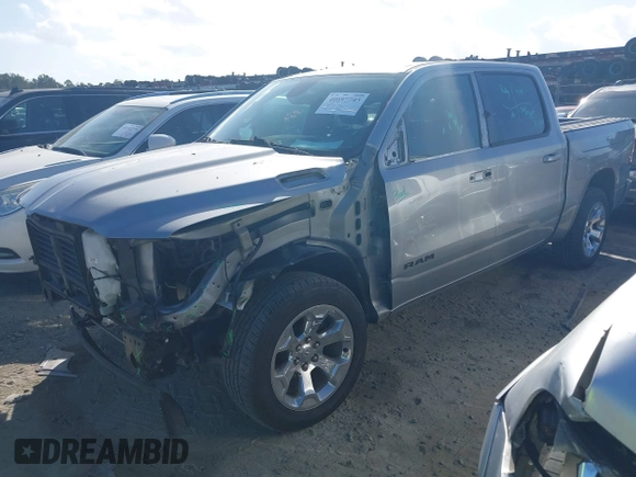 2019 Ram 1500 Big Horn with VIN 1C6RREFG9KN813705, listed as a IAAI auction lot 40697745 with 76,411 mi miles and . Bid and sale history available at DreamBid. Image 2.