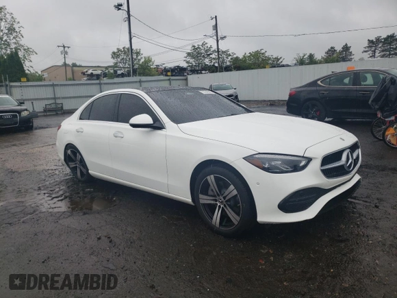 2025 Mercedes-Benz C 300 with VIN W1KAF4HB4SR240981, listed as a Copart auction lot 57949665 with 1,179 mi miles and Salvage title. Bid and sale history available at DreamBid. Image 4.