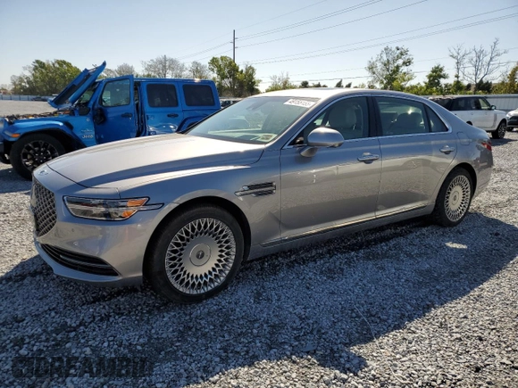 2022 Genesis G90 Ultimate with VIN KMTF54PH0NU096101, listed as a Copart auction lot 49155155 with 24,673 mi miles and Salvage Title. Bid and sale history available at DreamBid. Image 1.