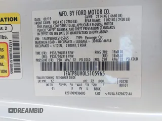 2020 Ford Mustang EcoBoost z VIN 1FATP8UH0L5105965, wystawiony jako IAAI lot #42475841 z przebiegiem 68 999 mil mil oraz . Historia ofert i sprzedaży dostępna na DreamBid. Obrazek 9.