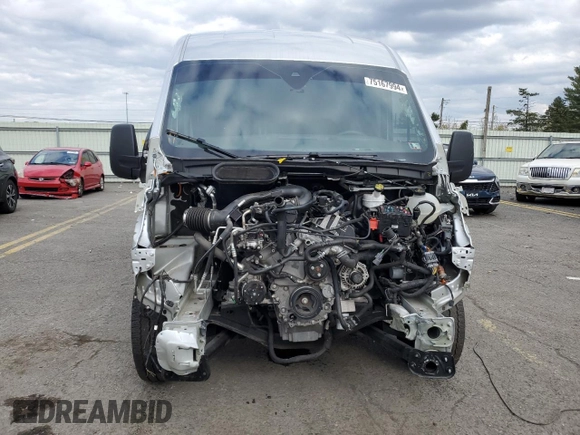 2023 Ford Transit Cargo with VIN 1FTBW9C89PKA44249, listed as a Copart auction lot 75167994 with 21,652 mi miles and Salvage Title. Bid and sale history available at DreamBid. Image 5.
