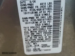 2007 Nissan Murano SL with VIN JN8AZ08T87W501237, listed as a Copart auction lot 70698864 with 119,865 mi miles and Salvage Title. Bid and sale history available at carsss.com. Image 13.