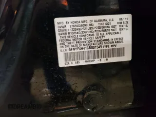 2012 Honda Pilot EX with VIN 5FNYF4H41CB001549, listed as a Copart auction lot 46063465 with 81,331 mi miles and Salvage Title. Bid and sale history available at DreamBid. Image 12.