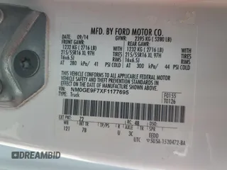 2015 Ford Transit Connect XLT with VIN NM0GE9F7XF1177695, listed as a Copart auction lot 57456015 with 84,497 mi miles and Salvage title. Bid and sale history available at DreamBid. Image 13.