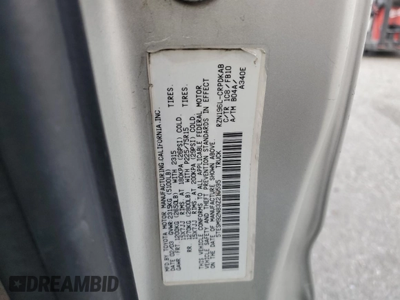 2003 Toyota Tacoma PreRunner with VIN 5TESM92N83Z216595, listed as a Copart auction lot 43113445 with 297,638 mi miles and Salvage title. Bid and sale history available at DreamBid. Image 12.