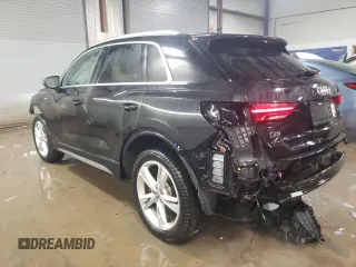2020 Audi Q3 S line Premium with VIN WA1DECF33L1028387, listed as a Copart auction lot 46089625 with 49,297 mi miles and Salvage Title. Bid and sale history available at carsss.com. Image 2.