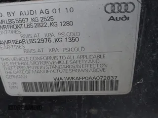 2010 Audi Q5 Prestige с VIN WA1WKAFP0AA072837, выставлен на аукционе IAAI как лот 41274076 с пробегом 218 744 миль миль и . История ставок и продаж доступна на DreamBid. Изображение 9.