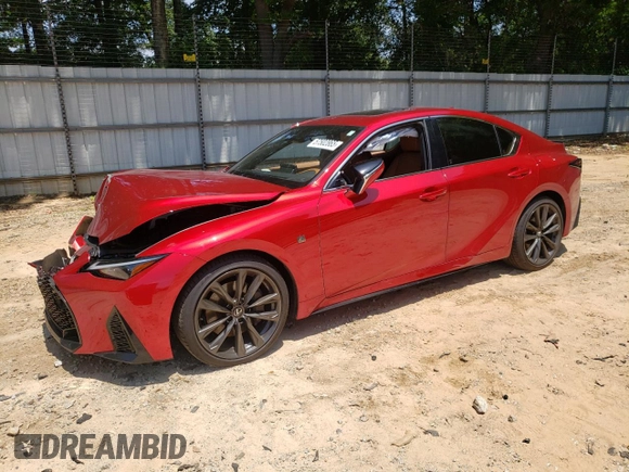 2025 Lexus IS 350 F Sport with VIN JTHBZ1B26S5084039, listed as a Copart auction lot 57502865 with 9,647 mi miles and Salvage title. Bid and sale history available at DreamBid. Image 1.