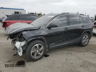 2021 GMC Terrain SLT z VIN 3GKALVEV7ML309202, wystawiony jako Copart lot #50968175 z przebiegiem 92 823 mil mil oraz Szkoda całkowita • Salvage title. Historia ofert i sprzedaży dostępna na DreamBid. Obrazek 1.