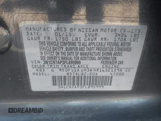 2015 Nissan Versa SV with VIN 3N1CN7AP3FL895999, listed as a IAAI auction lot 42208265 with 232,950 mi miles. Bid and sale history available at carsss.com. Image 9.