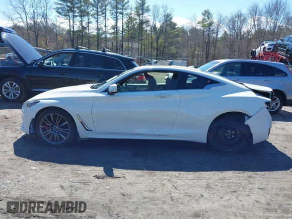 2017 Infiniti Q60 Red Sport 400 with VIN JN1FV7ELXHM701112, listed as a IAAI auction lot 41862580 with 89,385 mi miles and . Bid and sale history available at carsss.com. Image 14.