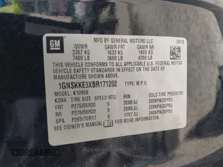 2011 Chevrolet Suburban LTZ with VIN 1GNSKKE3XBR171202, listed as a IAAI auction lot 42130901 with 177,035 mi miles. Bid and sale history available at carsss.com. Image 9.