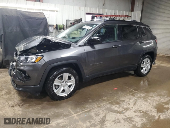 2022 Jeep Compass Latitude with VIN 3C4NJCBB1NT189125, listed as a Copart auction lot 49961065 with 39,934 mi miles and Salvage Title. Bid and sale history available at carsss.com. Image 1.