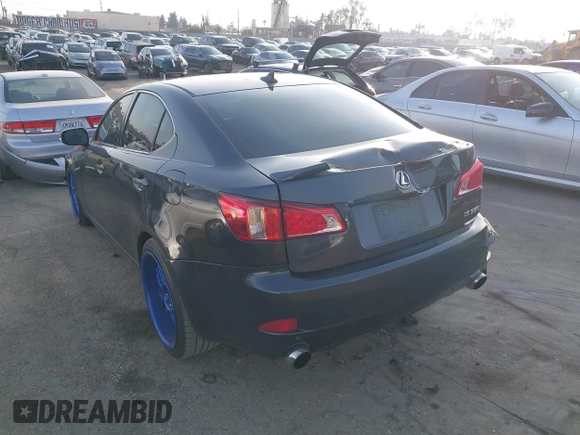 2011 Lexus IS with VIN JTHBE5C28B5027536, listed as a IAAI auction lot 41483620 with 235,603 mi miles. Bid and sale history available at carsss.com. Image 3.