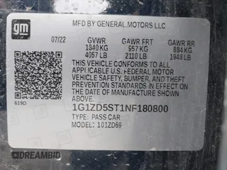 2022 Chevrolet Malibu LT with VIN 1G1ZD5ST1NF180800, listed as a IAAI auction lot 42093008 with 45,049 mi miles and . Bid and sale history available at DreamBid. Image 9.