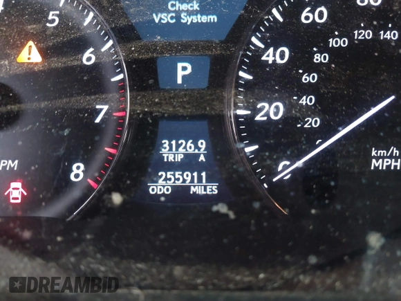 2007 Lexus LS 460 with VIN JTHBL46F775033849, listed as a IAAI auction lot 42426122 with 255,911 mi miles and . Bid and sale history available at DreamBid. Image 16.