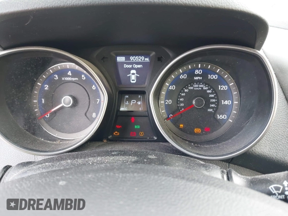 2013 Hyundai Elantra GT with VIN KMHD35LE1DU145894, listed as a IAAI auction lot 41828751 with 90,529 mi miles. Bid and sale history available at carsss.com. Image 7.