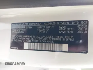 2024 Volvo XC90 Ultimate z VIN YV4H60LFXR1217884, wystawiony jako IAAI lot #42071549 z przebiegiem 11 741 mil mil oraz . Historia ofert i sprzedaży dostępna na DreamBid. Obrazek 9.
